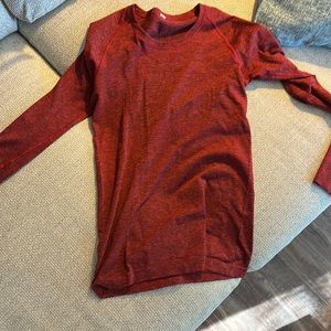 Lululemon swiftly long sleeve. Red